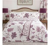 Dreams & Drapes Design Samira - Juego de Funda nórdica Reversible para Cama Doble, Color Morado