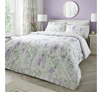 Dreams & Drapes Design Wisteria - Juego de Funda de edredón Reversible para Cama Super King en Color Lila