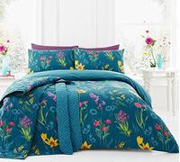 Dreams & Drapes - Juego de Funda de edredón de fácil Cuidado, Modelo Ingrid, Verde Azulado, Duvet Set: King