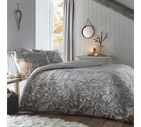 Dreams & Drapes Lodge Woodland Owls - Juego de Funda de edredón de Forro Polar para Cama Super King en Color Salvia