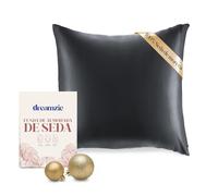 DREAMZIE Doble Cara 100% 19 mm Funda de Almohada de Seda Pura de moras para la Salud del Cabello y la Piel Funda, de Almohada con Cremallera Oculta, 1 Pieza, 40x40 cm, Gris Oscuro
