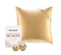 DREAMZIE Doble Cara 100% 19 mm Funda de Almohada de Seda Pura de moras para la Salud del Cabello y la Piel Funda, de Almohada con Cremallera Oculta, 1 Pieza, 80x80 cm, Oro
