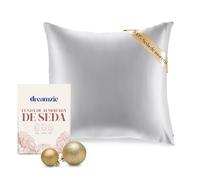 DREAMZIE Doble Cara 100% 19 mm Funda de Almohada de Seda Pura de moras para la Salud del Cabello y la Piel Funda, de Almohada con Cremallera Oculta, 1 Pieza, 60x60 cm, Gris