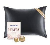 DREAMZIE Doble Cara 100% 19 mm Funda de Almohada de Seda Pura de moras para la Salud del Cabello y la Piel Funda, de Almohada con Cremallera Oculta, 1 Pieza, 50x70 cm, Gris Oscuro