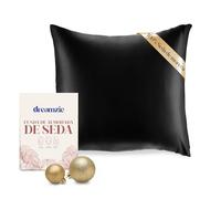 DREAMZIE Doble Cara 100% 19 mm Funda de Almohada de Seda Pura de moras para la Salud del Cabello y la Piel Funda, de Almohada con Cremallera Oculta, 1 Pieza, 40x40 cm, Negro