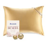 DREAMZIE Doble Cara 100% 19 mm Funda de Almohada de Seda Pura de moras para la Salud del Cabello y la Piel Funda, de Almohada con Cremallera Oculta, 1 Pieza, 50x75 cm, Oro