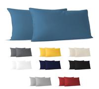 Dreamzie - Funda Almohada 40x80 cm - Juego de 2-100% Algodón - Azul