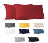 Dreamzie - Funda Almohada 40x80 cm - Juego de 2-100% Algodón - Rojo