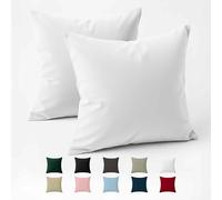 Dreamzie - Funda Almohada 60x60 cm - 100% Algodón Reforzado - Blanco
