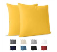 Dreamzie - Funda Almohada 60x60 cm - Juego de 2-100% Algodón - Amarillo