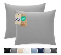Dreamzie Funda Almohada 60x60cm - Lote de 2 de Microfibra con Cremallera Certficadas Oeko Tex - Funda Almohada Suave y Cepillada - Gris