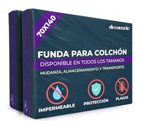 Dreamzie Funda Colchon de Plástico Opaco 70x140 cm, Protector Colchon para Mudanza, Almacenamiento y Transporte con Cremallera (Grosor 20 cm), Resistente a Desgarros, Lote de 2