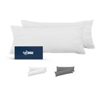 Dreamzie - Funda de Almohada 40x135 cm - Juego de 2 - Microfibra - Blanco | Certificado Oeko-Tex · Suave · Resistente · Transpirable · Lavable · Ideal para Cojín de Sofá
