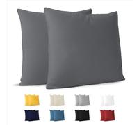 Dreamzie Funda de Almohada Algodón 40x40 cm Antracita (Juego de 2)