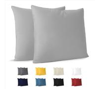 Dreamzie Funda de Almohada Algodón 40x40 cm Gris (Juego de 2), Oeko-Tex