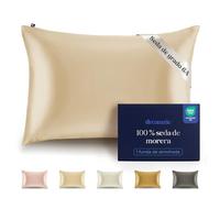 Dreamzie Funda de Almohada de 100% Seda 50 x 75 cm - 22 Momme Seda de Morera, Grado 6A, Certificado Oeko-Tex - Lujo para el Cabello y la Piel, 1 Unidad (Marfil)