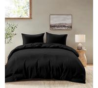 Dreamzie Funda Nordica Cama 150 - Ropa de Cama Microfibra Suave Oeko-Tex - Juego de Funda Edredon 220 x 240 cm con 2 Fundas Almohada 80x80 cm - Negro
