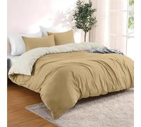 Dreamzie Funda Nordica Cama 200x200 cm con 2 Funda Almohada 65x65 cm - Beige/Arena - Funda nordicas 200x200 de 100% Microfibra. Funda Nórdica Certificada sin Productos Químicos