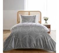 Dreamzie Funda Nordica Cama 90 Estampado Círculos con 1 Funda Almohada 65x65 cm - Funda nordica 140x200 de 100% Microfibra - Certificada Oeko Tex