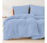 Dreamzie Fundas Nordicas Cama 90 - Ropa de Cama Microfibra Suave Oeko-Tex - Juego de 2 Fundas Edredon 135x200 y 2 Fundas Almohada 80x80 cm - Azul