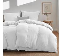 Dreamzie Fundas Nordicsa Cama 90 de Algodon Percal - Blanco - Ropa de Cama 135x200, 2 Funda Nórdicas + 2 Fundas de Almohada 80x80 - 4 Piezas