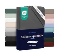 Dreamzie Juego Sabanas 160x200 - Bonete 35 cm - Microfibra Suave - para Colchones Gruesos - Certificado Oeko-Tex - Gris Oscuro