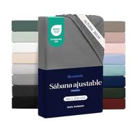 Dreamzie Juego Sabanas 160x200 - Bonete 35 cm - Microfibra Suave - para Colchones Gruesos - Certificado Oeko-Tex - Antracita
