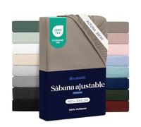 Dreamzie Juego Sabanas 160x200 - Bonete 35 cm - Microfibra Suave - para Colchones Gruesos - Certificado Oeko-Tex - Lino