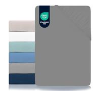 Dreamzie Sabanas 140x190/200 Ajustable - Microfibra Ultra Suave Oeko Tex Certificado - Sabana Bajera 140x190/200 - Gris Carbón