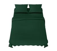 Dreamzie Sabanas 150x200 cm - Juego de Sabanas 4 Piezas - Poliéster Microfibra Cepillada - Sabana Bajera, Sabana Encimera Cama y 2 Fundas de Almohada (Sabanas 150, Verde)