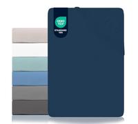 Dreamzie Sabanas 160x200 Ajustable - Microfibra Ultra Suave Oeko Tex Certificado - Sabana Bajera 160x200 - Azul Marino