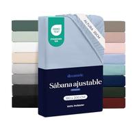 Dreamzie Sabanas 180x200 - Bonete 35 cm - Microfibra Suave - para Colchones Gruesos - Certificado Oeko-Tex - Azul