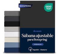 Dreamzie - Sabanas 180x200 cm Algodon Elastica Confort Premium - Altura 40 cm para Colchones Gruesos o Boxspring - Certificado Oeko-Tex - Gris Oscuro