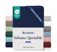 Dreamzie Sabanas 200x200 cm - Esquinas de 35 cm para Colchones Gruesos - 100% Microfibra, Azul Oscuro, Certificada sin Productos Químicos (Oeko Tex), Sabanas Bajeras Completamente Elásticas