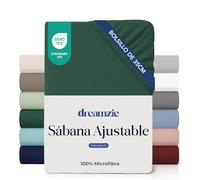 Dreamzie Sabanas 200x200 cm - Esquinas de 35 cm para Colchones Gruesos - 100% Microfibra, Verde Petróleo, Certificada sin Productos Químicos (Oeko Tex), Sabanas Bajeras Completamente Elásticas