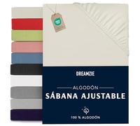 Dreamzie Sabanas 70x190/200 Ajustable - Algodon Oeko Tex Certificado - Beige - Sábanas Bajeras 70 x 190/200-100% Jersey