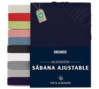 Dreamzie Sabanas 80x160 Ajustable - Algodon Oeko Tex Certificado - Azul Oscuro - Sábanas Bajeras 80 x 160-100% Jersey