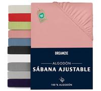 Dreamzie Sabanas 80x160 Ajustable - Algodon Oeko Tex Certificado - Rosa - Sábanas Bajeras 80 x 160-100% Jersey