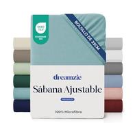 Dreamzie Sabanas 90x190 cm - Esquinas de 35 cm para Colchones Gruesos - 100% Microfibra, Agua, Certificada sin Productos Químicos (Oeko Tex), Sabanas Bajeras Completamente Elásticas