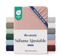 Dreamzie Sabanas 90x190 cm - Esquinas de 35 cm para Colchones Gruesos - 100% Microfibra, Rosa Claro, Certificada sin Productos Químicos (Oeko Tex), Sabanas Bajeras Completamente Elásticas