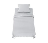 Dreamzie Sabanas 90x190 cm - Juego de Sabanas 3 Piezas - Poliéster Microfibra Cepillada - Sabana Bajera, Sabana Encimera Cama y 1 Fundas de Almohada (Sabanas Cama 90, Gris Claro)