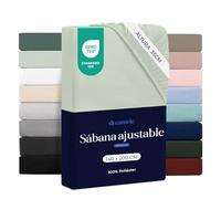 Dreamzie Sabanas Bajeras 140x200 - Bonete 35 cm - Microfibra Suave - para Colchones Gruesos - Certificado Oeko-Tex - Verde Claro