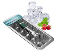 Dreiklang - be smart Cubitera Acero Inoxidable 18/8 pulido con Palanca & Asa Confort - Molde Hielo sin plástico, alimentario para 18 cubitos Ice Cube