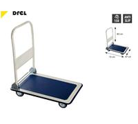 Drel carro de almacén 4 ruedas, modelo 150kg, plataforma de 73x47cm,