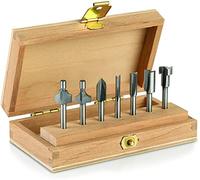 Dremel 660 Juego de brocas, 7 brocas multiuso para herramientas rotativas en caja de madera, mango de 3,2 mm