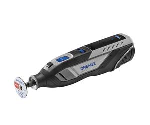 Dremel 8250 Herramienta rotativa inalámbrica 12V sin escobillas 5.000-30.000 RPM Kit con caja Dremel, 65 accesorios, 5 adaptadores, 2 baterías + cargador para desbaste, taladrado, fresado, eliminación