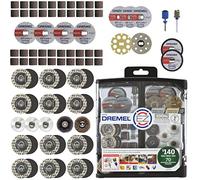 Dremel EZ725 - Juego de accesorios de herramientas giratorias multiusos con kit de almacenamiento, bloqueo EZ-Lock y tambor EZ para cambios de accesorios más rápidos, accesorios para cortar, pulir,