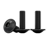 Drenky Tornillo de Cabeza Alomada con Brida M6x16mm, 20 Piezas Tornillos para Máquina Acero Inoxidable A2 V2A Tornillos Hexagonal pour Les Connexions Mécaniques, Totalmente Rosca Métrica, Negro