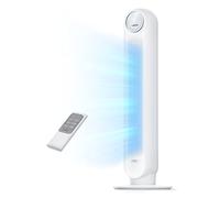 Dreo 20dB ventilador de pie silencioso, ventiladores de torre con velocidad de 7,6 m/s, 4 velocidades, rotación de 90°, temporizador de 8 horas, pantalla LED y mando a distancia incluido.blanco