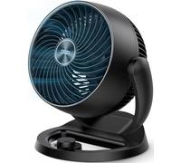 Dreo 28 db Ventilador de Mesa Silencioso, Altura 30 cm, 3 Velocidades, Flujo de Aire Fuerte 21 m, Inclinación Ajustable 120°, Circulador de Aire Turbo, Ventilador Portátil Para Dormitorio, Negro